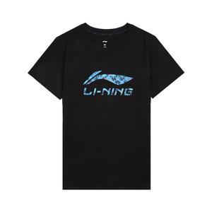 Футболка Li-Ning Unisex черная с круглым вырезом, умеренно прямого кроя