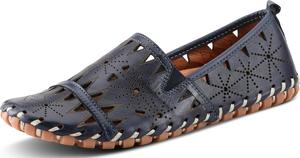 Женские кожаные лоферы Spring Step Fusaro, Удобные слипоны с резиновой подошвой, Лоферы для работы, прогулки и вождения, темно-синий