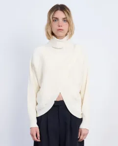 Женский джемпер с длинным рукавом и асимметричным низом Lili Sidonio, светло-бежевый