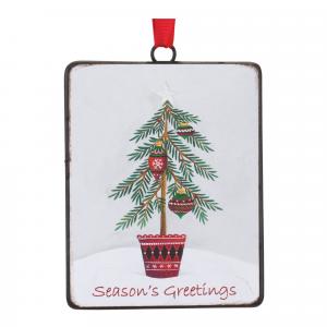 Елочная игрушка Melrose International Pine Tree Ornament, 12 штук, белый / зеленый / красный