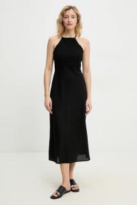 Платье с льняной тканью Answear.Lab, черный
