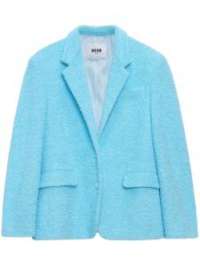 MSGM фактурный пиджак, синий