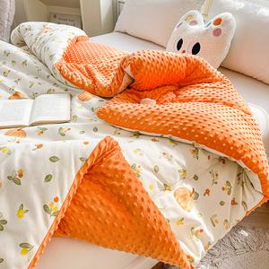 Disney Зимнее одеяло из соевого волокна 200x230 см, утолщенное, вес 4,5 кг, класс А, мягкий плюш, терморегуляция, дизайн Cute Pumpkin