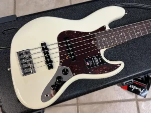 Бас-гитара Fender American Professional II Jazz 2024 с грифом из палисандра, цвет Olympic White