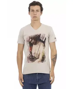 Мужская футболка из бежевого хлопка Trussardi, бежевый