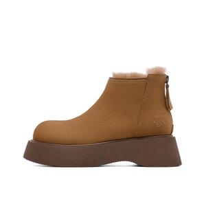 Женские теплые короткие зимние ботинки ST&SAT, Camel