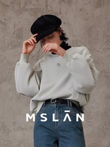 Толстовка MSlan с круглым вырезом и вышивкой, бежевый