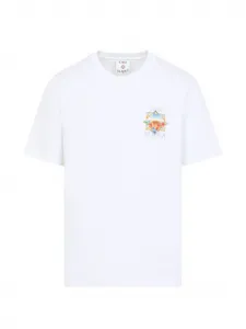 Футболка с цветочным принтом Casablanca, белый