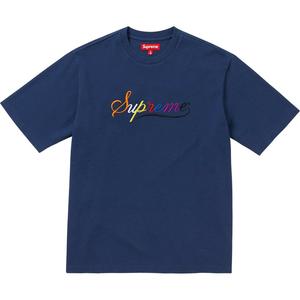 Футболка с коротким рукавом Cursive Supreme, синий/темно-синий