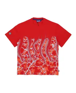 Мраморная мужская футболка Octopus, красный