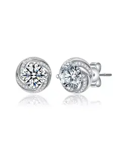 Серьги-Гвоздики с прозрачным кубическим цирконием, вдохновленные джакузи Rachel Glauber, white