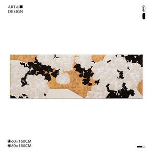 Saipos Ковер 80х180 см без формальдегида и клея для спальни/гостиной, роскошный узор белого пиона Qingshan Meisu