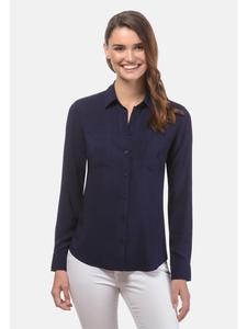 Блузка прямого кроя темно-синего цвета Vincenzo Boretti