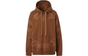 Толстовка Burberry с капюшоном и вышитым гербом, коричневый