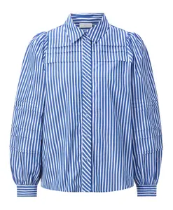 Полосатая блузка со складками Rich & Royal, синий