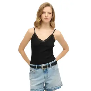 Футболка без рукавов Superdry Essential Lace Trim, черный