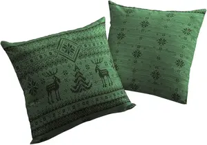 Вирт декоративная подушка "Ромо", чехол на подушку без наполнения, 2 шт Wirth 40х40 см, зеленый