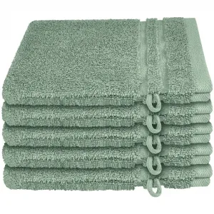 Мочалка Milano в наборе из 5 штук с тканой каймой Schiesser, светло-зеленый