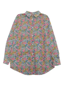 Рубашка Mini Brigitte с цветочной вышивкой MC2 Saint Barth Kids, синий