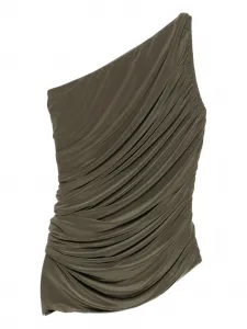 Топ для плавания Diana Mio с драпировкой и одной бретелькой Norma Kamali, зеленый