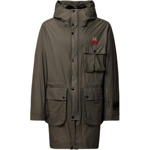 Пальто с капюшоном и карманами C.P.Company, серый