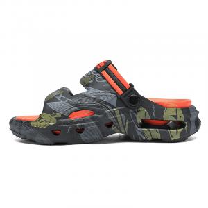 NANJIREN Пляжные сандалии мужские синие/коричневые/зелёные/оранжевые — чёрно-оранжевые, цвет Black Orange