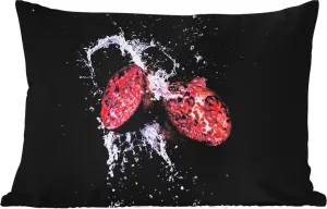 Подушка для улицы - Гранат - Фрукты - Вода - Черный - Фиолетовый - 50 x 30 см - Устойчива к погодным условиям - Подушка для отдыха - Подушка для дивана - Украшение для гостиной MuchoWow