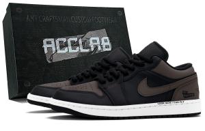 Jordan Кроссовки Air 1 Lightweight Height Increasing Low top Vintage Basketball Shoes Men's Black Brown