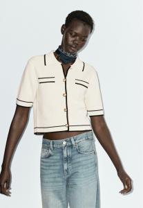 Кардиган Massimo Dutti SHORT SLEEVE WITH BUTTONS, Beige