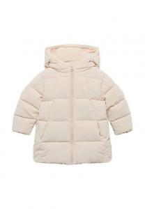 Зимнее пальто Mango Kids HOOD QUILTED KID, Off-White