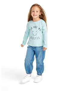 Minoti Футболка с длинными рукавами светло-голубого цвета