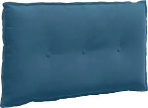 Подушка для спины синяя, 80 x 50 см, вельветовая ткань vidaXL