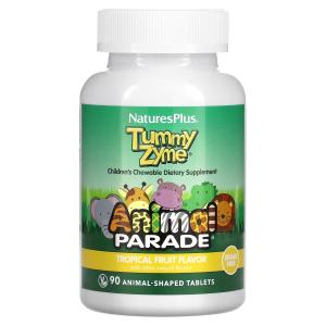 Добавка NaturesPlus Animal Parade Tummy Zyme тропические фрукты, 90 таблеток в форме животных