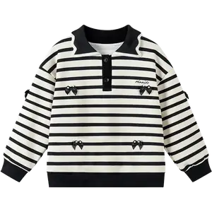 Детский свитшот Lapel Moderate Disney, черный белый stripes