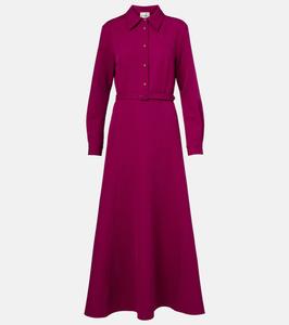 Платье-рубашка с поясом из крепа Roland Mouret, Dark Pink