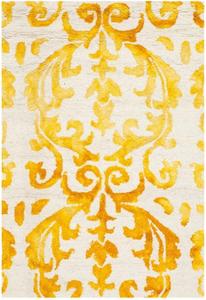 Ковер SAFAVIEH, 214 x 214 см, Dip Dye Collection, Ivory & Gold, ручная работа из шерсти, идеален для помещений с высокой проходимостью в гостиной, спальне (DDY689A)
