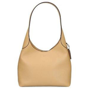 COACH Барсетка из зернистой кожи бежевая среднего размера