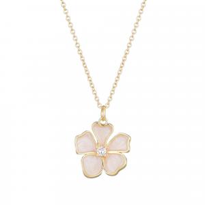 Ожерелье с перламутровым цветком, покрытое 14-каратным золотом Adornia, золотой