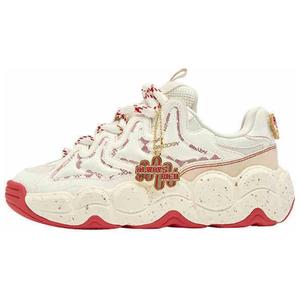 QIAODAN Кроссовки Get Rich Every Day с амортизацией, легкие, низкие, массивные, женские, бежево-красные