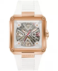 Часы Limited Edition 150th Anniversary Marc Anthony Men's Series X SE Automatic White HNBR Rubber Strap Watch 39mm Bulova