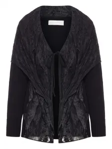 Кардиган с кружевной отделкой Niccolò Pasqualetti, черный
