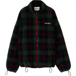 Пальто из бархата MIU MIU, синий/зеленый