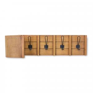 Настенный декор Melrose International Тобогган с крючками, 78 см, коричневый