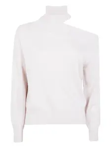 Свитер с высоким воротником и вырезами D.Exterior, белый