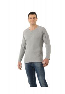 Рубашка Organic Henley рубашка реглан в рубчик с длинным рукавом Albertkreuz, серый