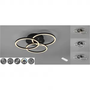 REALITY светильники LED потолочная лампа Circle LED-панель 1 шт. теплый белый - холодный белый, потолочная лампа черного матового цвета с поворотными кольцами / включая пульт дистанционного управления Reality Leuchten, Schwarz matt