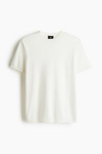 Футболка из тонкого трикотажа облегающего кроя H&M, белый
