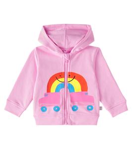Детская хлопковая толстовка с принтом Stella McCartney Kids, розовый