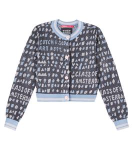 Короткий жаккардовый кардиган Scotch & Soda Kids, Charcoal Art