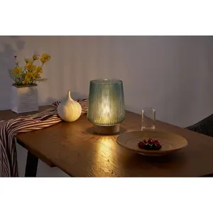 Настольная лампа LED Pretty Glamour мобильная бирюзово/деревянная E27 теплый белый E27, таймер на батарейках Pauleen, бирюзовый